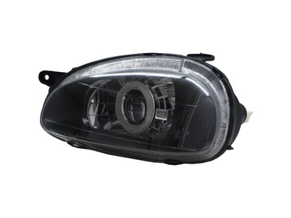 CrazyTheGod Corsa B 1993-2000 Hatchback 3D/5D CCFL Projector Headlight Headlamp Black for OPEL LHD