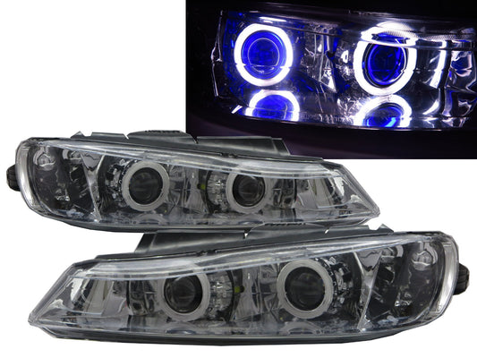 CrazyTheGod 406 1999-2004 FACELIFTED Sedan/Wagon 4D/5D Dual Projector Headlight Headlamp Chrome for PEUGEOT RHD