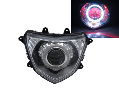 CrazyTheGod TIGRA 2012-Present Motorcycles Guide LED Angel-Eye Projector Headlight Headlamp Chrome for PGO