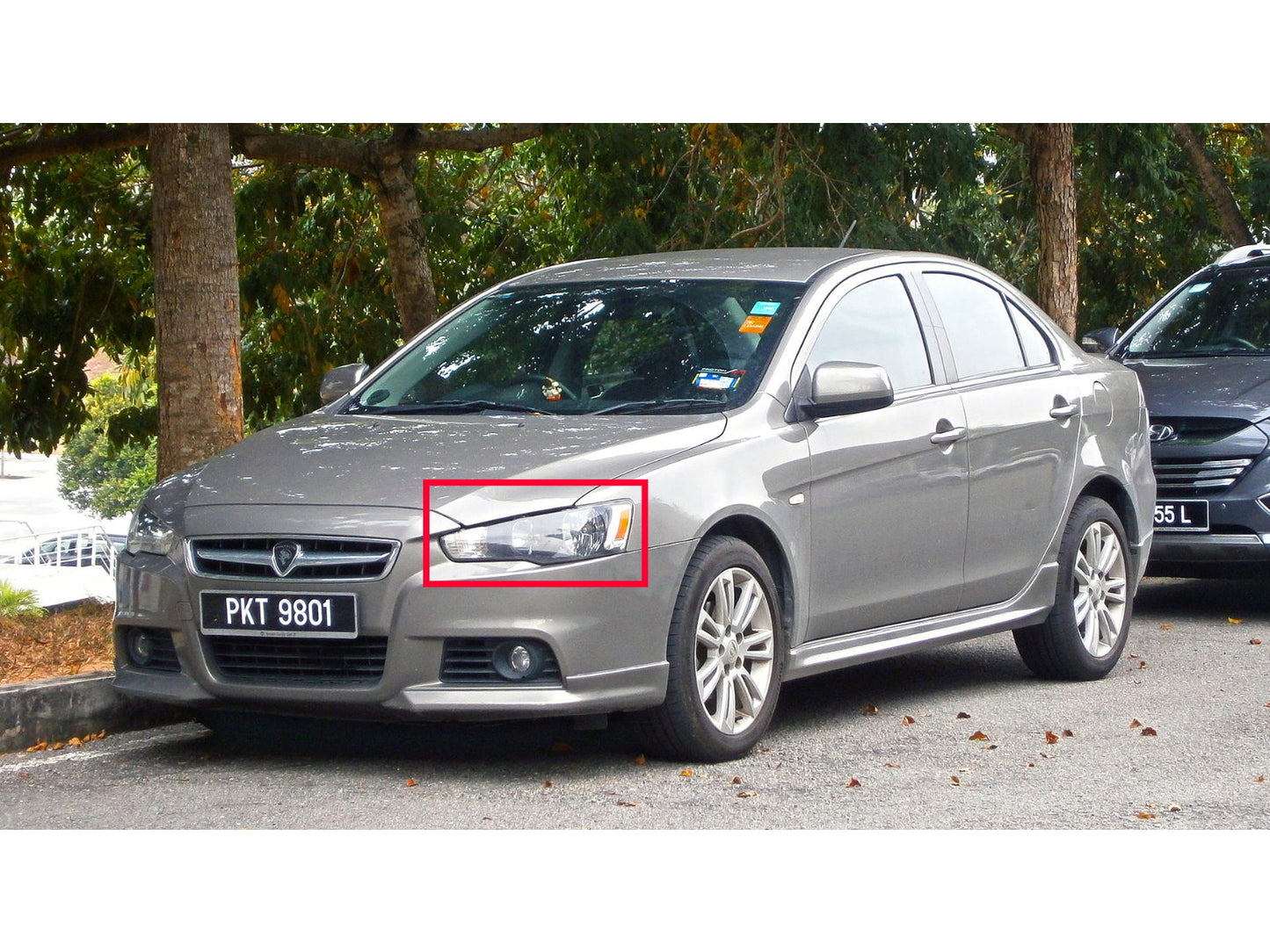 CrazyTheGod INSPIRA 2010-2015 Sedan 4D ไฟหน้าแบบฮาโลเจนใส สีดำ สำหรับ PROTON LHD