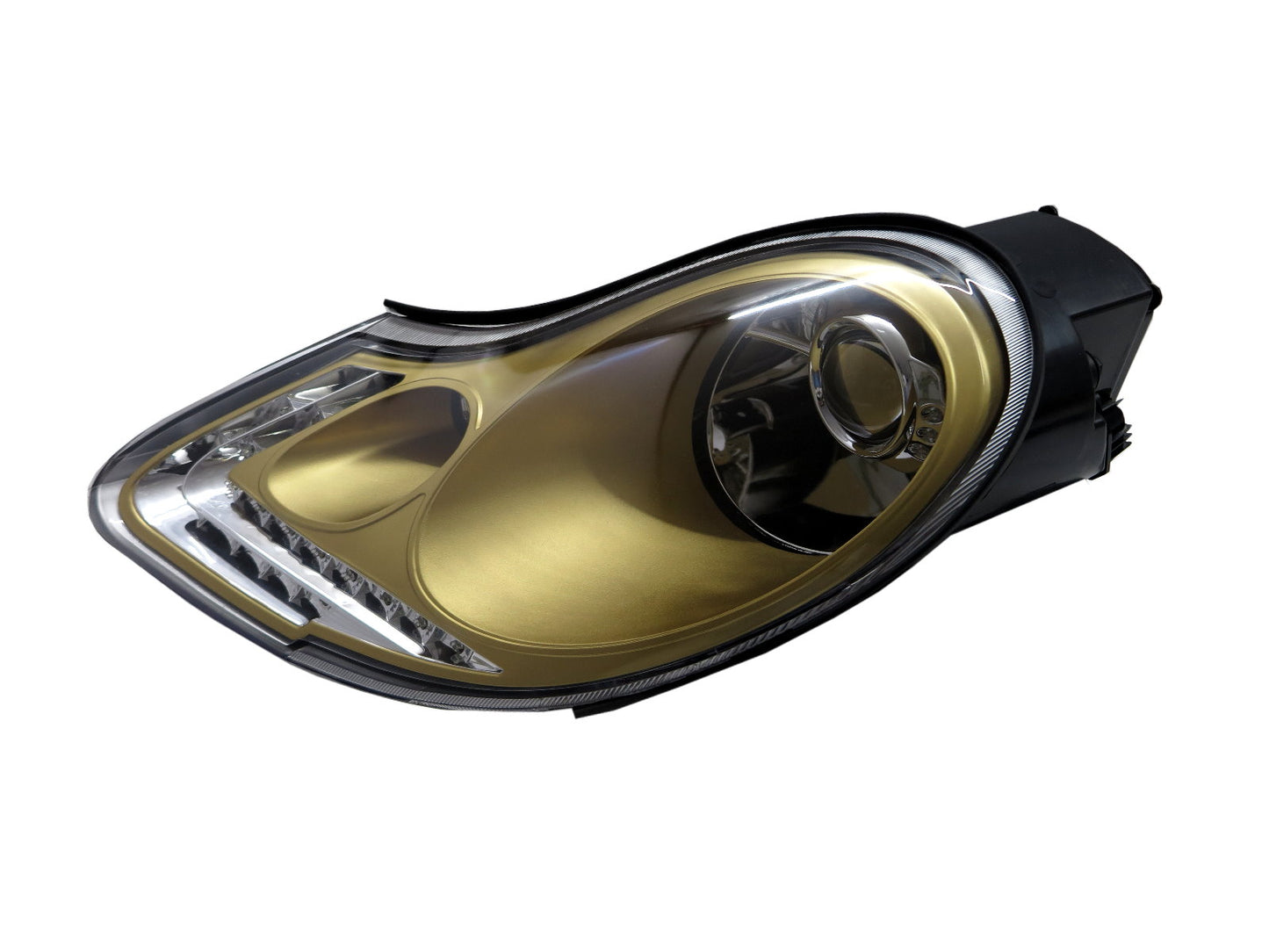 CrazyTheGod BOXSTER 986 First generation 1997-2004 Roadster 2D Projector R8Look Headlight Headlamp Golden for PORSCHE RHD