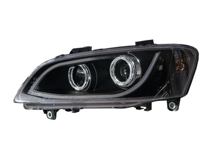 CrazyTheGod G8 2008-2009 Pre-Facelift SUV 5D Guide LED Angel-Eye Projector Headlight Headlamp Black for PONTIAC LHD