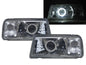 CrazyTheGod Sunrunner First generation 88-98 SUV 3D/5D Guide LED Halo Headlight Headlamp Chrome V1 for PONTIAC RHD