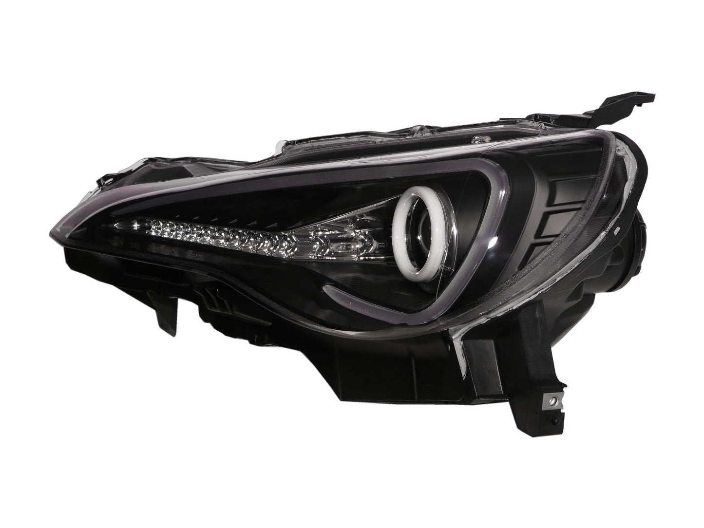 CrazyTheGod FR-S 2012-present Coupe 2D Cotton Halo LED Dynamic Turn Signal HID D4S Headlight Headlamp Black for SCION LHD