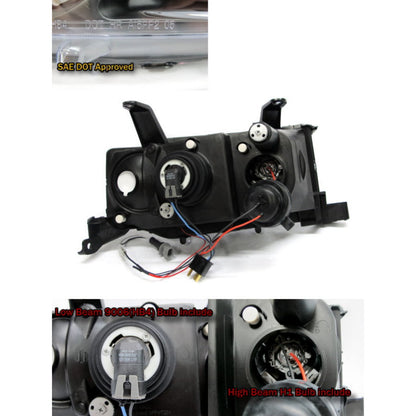 CrazyTheGod xB XP30 Thế hệ đầu tiên 2003-2006 Hatchback 5D Halo Projector Đèn pha Đèn pha màu đen cho SCION LHD