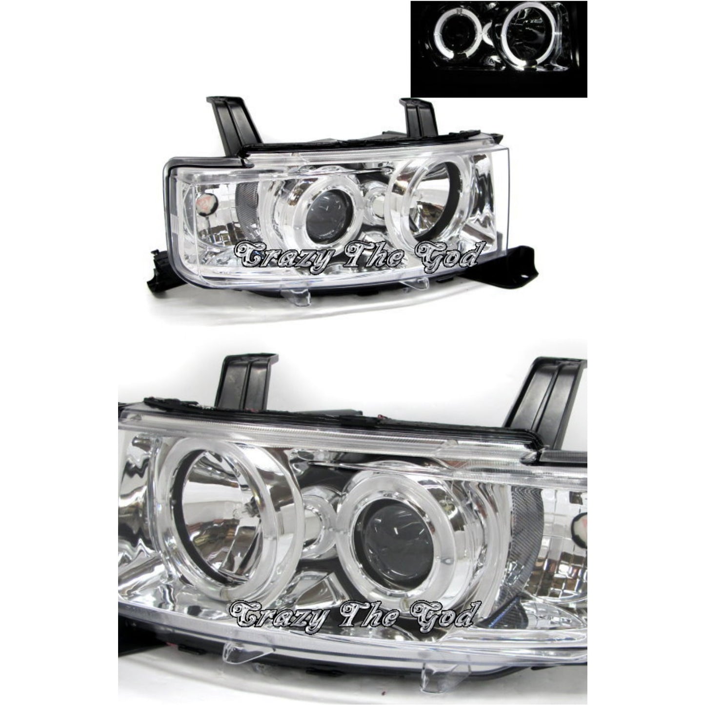 CrazyTheGod xB XP30 First generation 2003-2006 Hatchback 5D Halo Projector Headlight Headlamp Chrome for SCION LHD