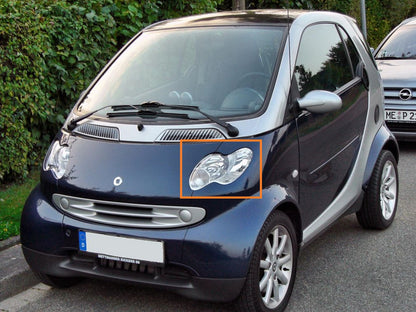 CrazyTheGod fortwo First generation 2004-2006 Facelift Hatchback 3D Clear Headlight Headlamp W/ Motor Chrome for Smart LHD