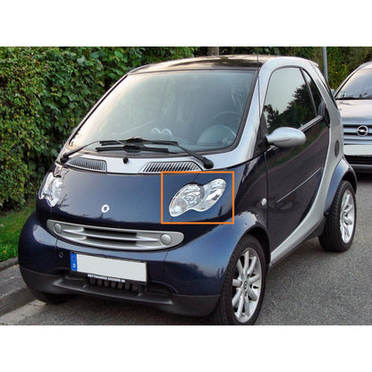 CrazyTheGod fortwo First generation 2004-2006 Facelift Hatchback 3D Guide LED Angel-Eye Projector Headlight Headlamp W/ Motor Chrome for Smart LHD