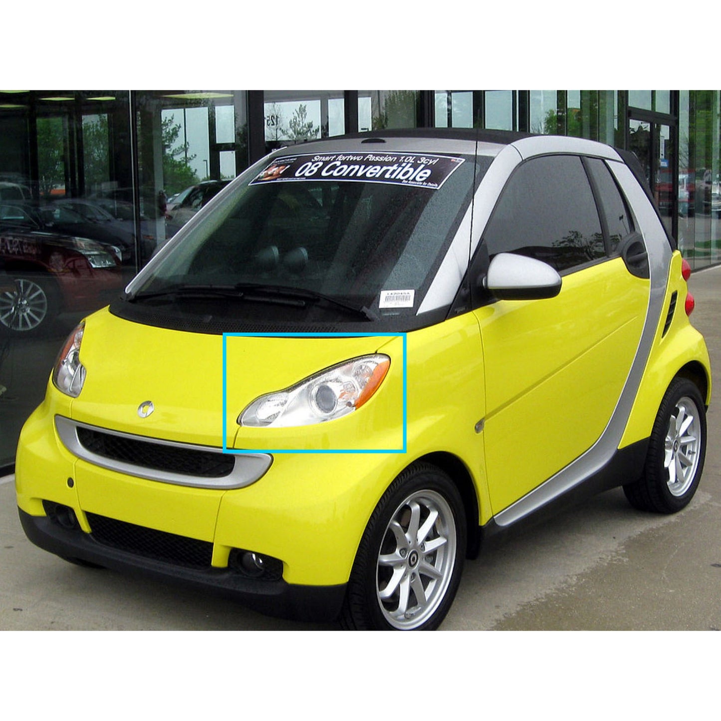 CrazyTheGod fortwo Second generation 2007-2014 Hatchback 3D Guide LED Angel-Eye Headlight Headlamp Chrome for Smart RHD