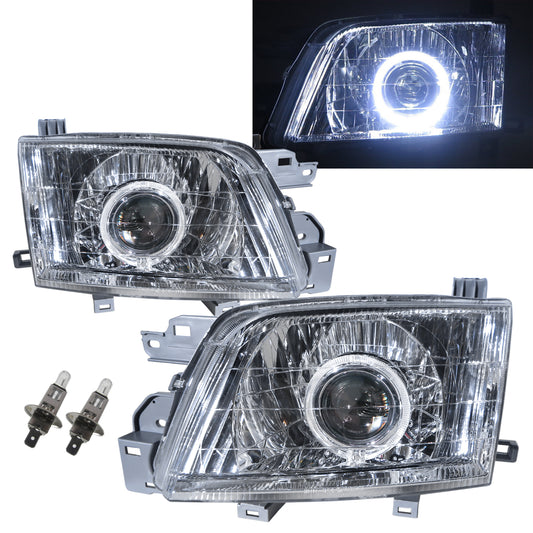 CrazyTheGod Forester SF thế hệ đầu tiên 2001-2002 SUV 5D Guide LED Angel-Eye Projector Headlight Đèn pha mạ crôm cho SUBARU LHD