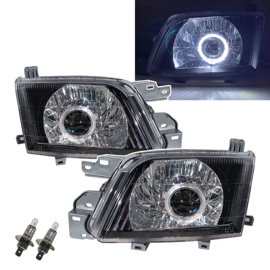 CrazyTheGod Forester SF thế hệ đầu tiên 2001-2002 SUV 5D Guide LED Angel-Eye Projector Headlight Đèn pha màu đen cho SUBARU LHD