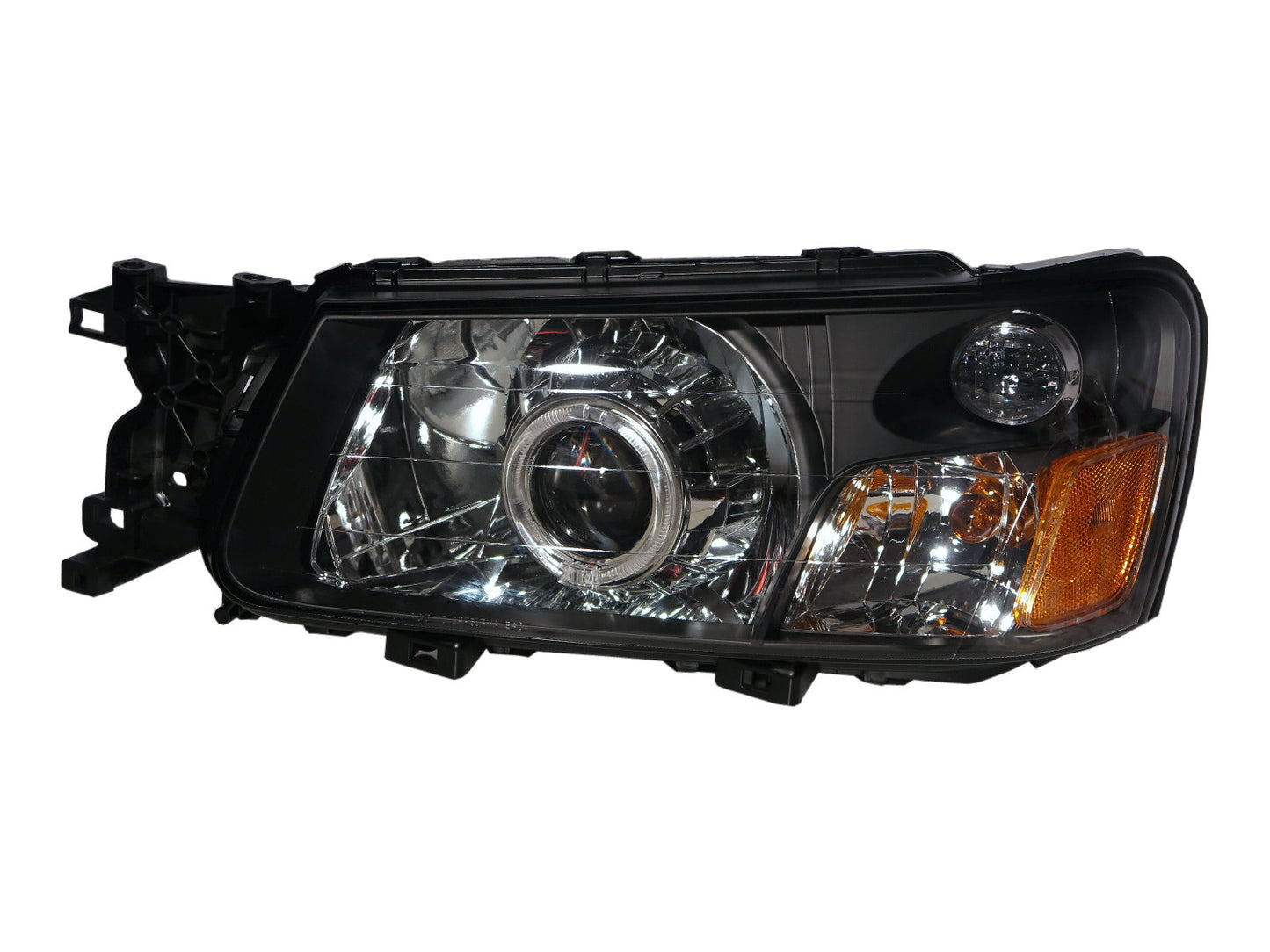 CrazyTheGod Forester SG Thế hệ thứ hai 2003-2004 SUV 5D Guide LED Angel-Eye Projector Headlight Đèn pha màu đen cho SUBARU RHD