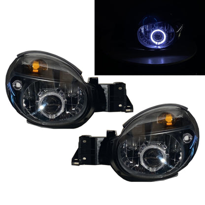 CrazyTheGod IMPREZA WRX GD GG Second generation 2001-2003 Wagon/Sedan 4D/5D Guide LED Angel-Eye Projector Headlight Headlamp Black US for SUBARU LHD
