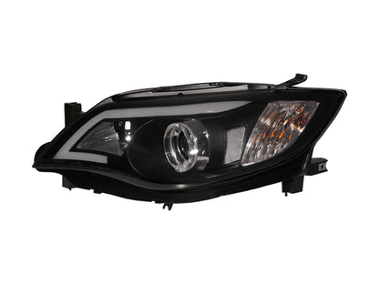 CrazyTheGod IMPREZA OUTBACK/WRX thế hệ thứ ba 2007-2013 Sedan/Hatchback 4D/5D Đèn pha LED Angel-Eye Projector màu đen cho SUBARU LHD