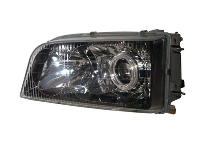 CrazyTheGod Istana 1995-2004 Minibus/VAN 4D Guide LED Angel-Eye Projector Headlight Headlamp Black for SsangYong RHD