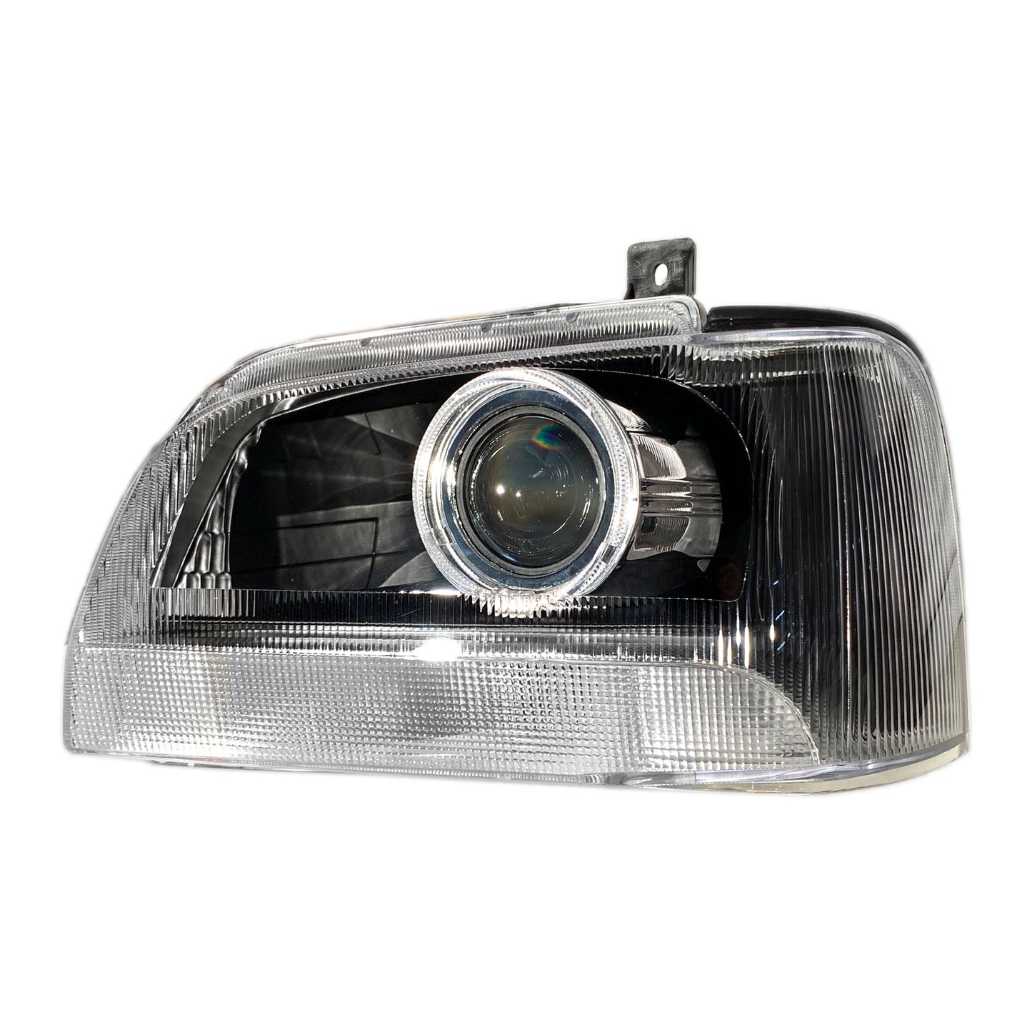 CrazyTheGod Carry Tenth generation 1999-2002 Pickup 2D Guide LED Angel-Eye Projector Headlight Headlamp Black for SUZUKI LHD