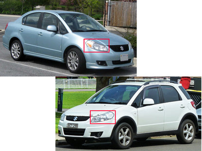 CrazyTheGod SX4 First generation 2007-2013 Sedan/Hatchback 4D/5D Projector Headlight Headlamp Black US V2 for SUZUKI LHD