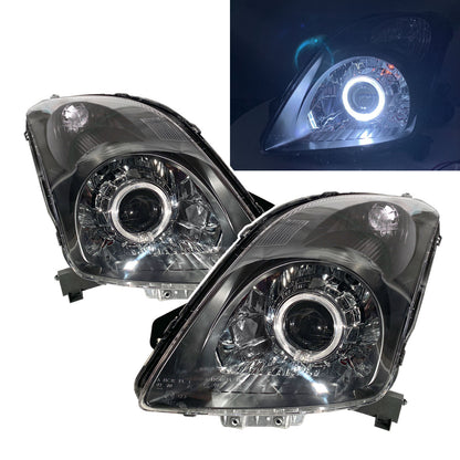 CrazyTheGod Swift ZA11S/ZC71S/ZC11S/ZD11S/ZC21S/ZD21S/ZC31S Second generation 2004-2010 Hatchback 3D/5D Guide LED Angel-Eye Projector Headlight Headlamp Black for SUZUKI LHD