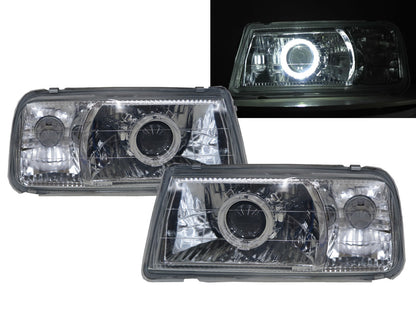 CrazyTheGod VITARA ET/TA ไฟหน้า LED Halo โครเมียม V1 สำหรับ SUZUKI RHD รุ่นปี 1988-1998 Convertible/SUV 2D/3D/5D Guide