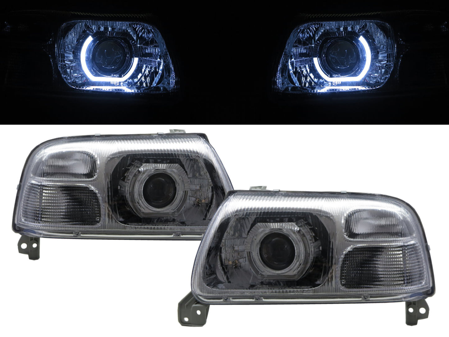 CrazyTheGod Grand Vitara FT/GT Second generation 1998-2005 SUV 3D/5D Ubar Projector Headlight Headlamp Chrome for SUZUKI LHD