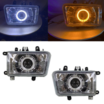 CrazyTheGod 4Runner N120 N130 Second generation 1992-1995 Wagon 3D/5D Guide LED Angel-Eye Projector Headlight Headlamp Chrome V2 for TOYOTA LHD