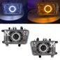 CrazyTheGod Safe 2002-2003 Wagon 3D/5D Guide LED Angel-Eye Projector Headlight Headlamp Chrome V2 for Great Wall LHD