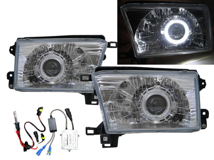 CrazyTheGod 4Runner N180 Third generation 1995-2002 SUV 5D Guide LED Angel-Eye Projector HID Headlight Headlamp Chrome V2 for TOYOTA LHD