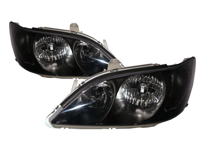 CrazyTheGod CAMRY XV30 Fifth generation 2002-2003 Sedan 4D Clear Headlight Headlamp Black ASIA for TOYOTA LHD