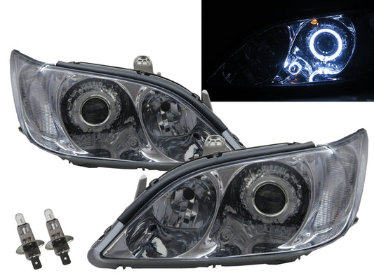 CrazyTheGod CAMRY XV30 Fifth generation 2002-2003 Sedan 4D Guide LED Angel-Eye Projector Headlight Headlamp Chrome ASIA for TOYOTA LHD