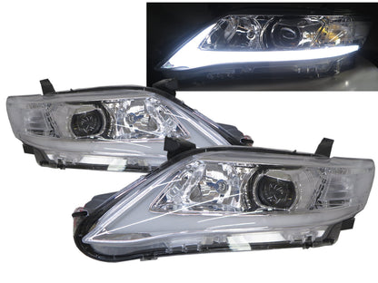 CrazyTheGod CAMRY XV40 Eighth generation 2010-2011 Facelift Sedan 4D Projector R8Look Headlight Headlamp Chrome for TOYOTA LHD