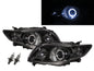 CrazyTheGod Corolla E140/E150 Tenth generation 2007-2010 PRE-FACELIFT Sedan 4D Guide LED Angel-Eye Projector Headlight Headlamp W/ Motor Black for TOYOTA RHD