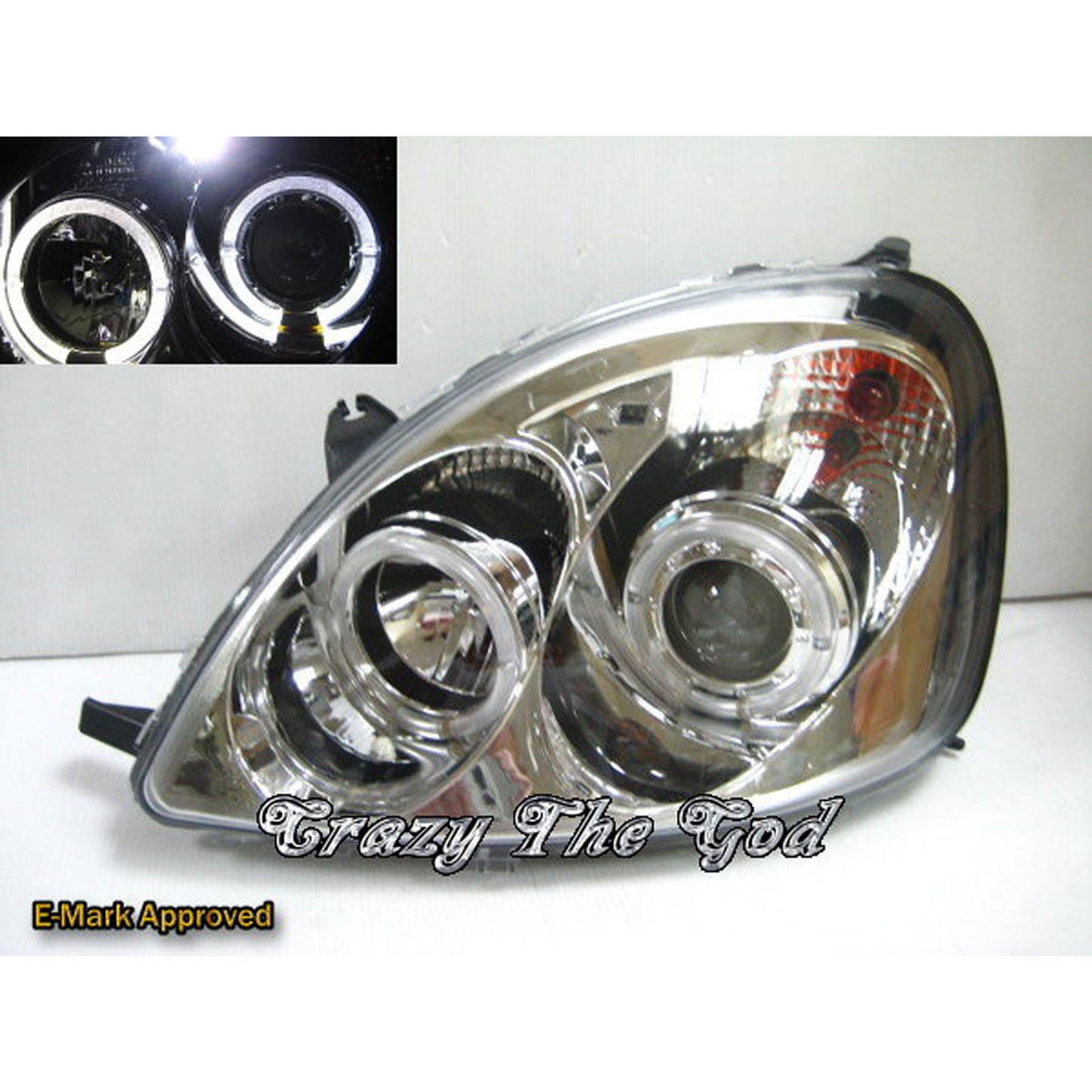 CrazyTheGod Echo XP10 First generation 1999-2003 Pre-Facelift Hatchback 3D/5D Angel-Eye Projector Headlight Headlamp Chrome for TOYOTA RHD