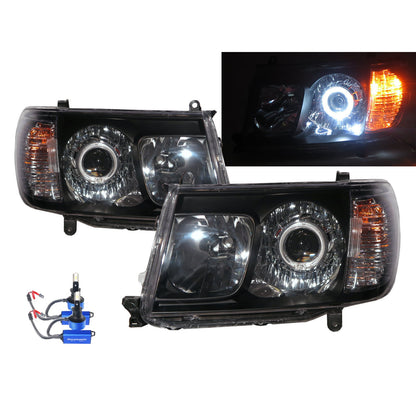 CrazyTheGod LAND CRUISER FJ100 2005-2006 Wagon 5D LED Headlight Headlamp Black for TOYOTA LHD