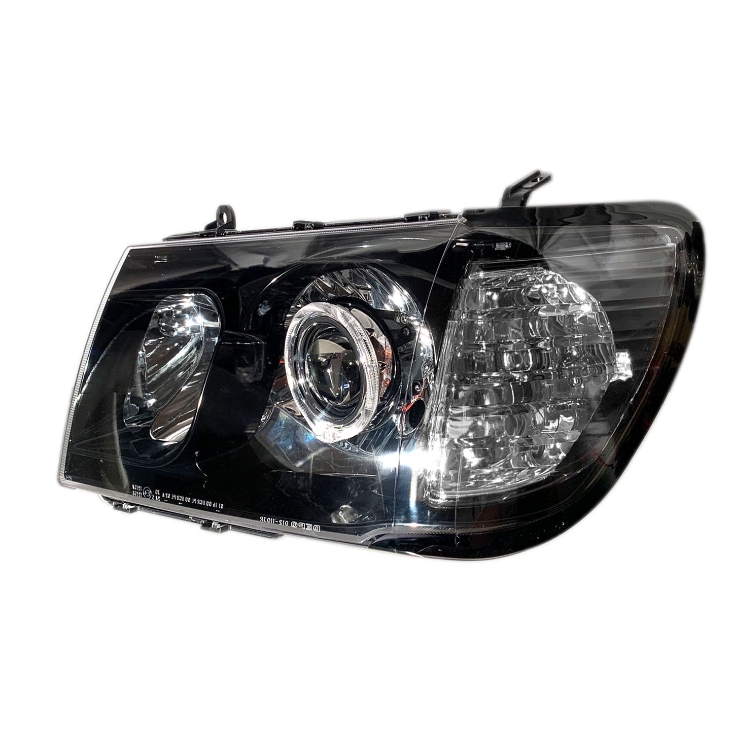 CrazyTheGod LAND CRUISER FJ100 1998-2005 Pre-Facelift Wagon 5D Guide LED Angel-Eye Projector ไฟหน้าแบบฮาโลเจนสีดำสำหรับ TOYOTA LHD