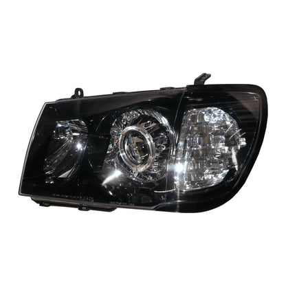 CrazyTheGod LAND CRUISER FJ100 1998-2005 PRE-FACELIFT Wagon 5D Guide LED Angel-Eye Projector Headlight Headlamp Black for TOYOTA LHD