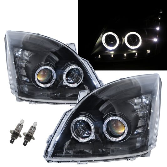 CrazyTheGod LAND CRUISER PRADO FJ120 Third generation 2002-2009 SUV 3D/5D Guide LED Angel-Eye Projector Headlight Headlamp Black for TOYOTA RHD