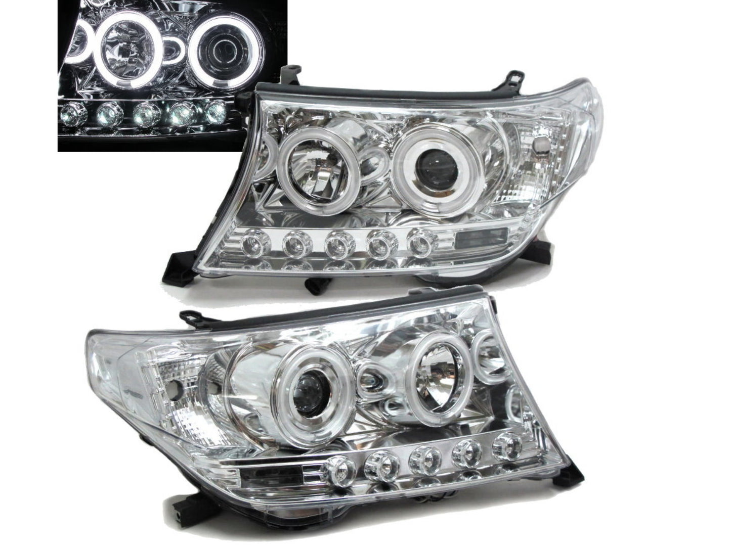 CrazyTheGod LAND CRUISER 200 2007-2015 SUV 4D CCFL Projector LED Headlight Headlamp Chrome for TOYOTA RHD