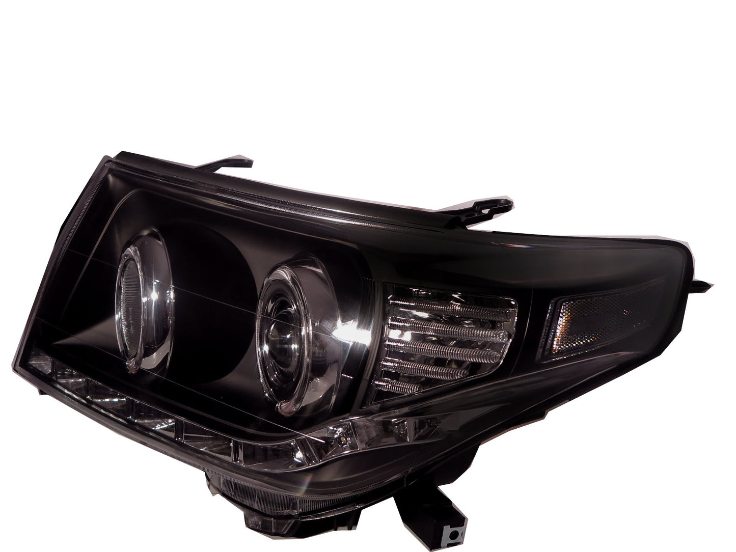 CrazyTheGod Land Cruiser FJ200 2008-2015 Halo Projector Headlight LED BLACK for TOYOTA LHD