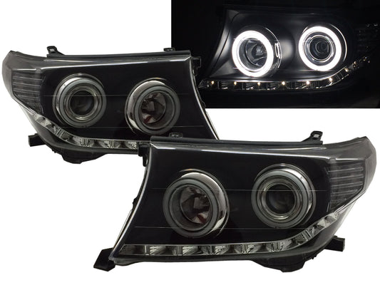 ไฟหน้า LED Angel-Eye 4D Cotton LED ของ CrazyTheGod สำหรับรถ SUV รุ่น LAND CRUISER 200 ปี 2009-2012 สำหรับรถ TOYOTA RHD