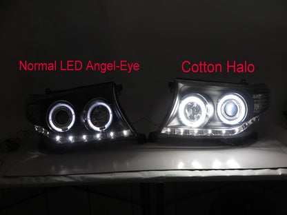 ไฟหน้า LED Angel-Eye 4D Cotton LED ของ CrazyTheGod สำหรับรถ SUV รุ่น LAND CRUISER 200 ปี 2009-2012 สำหรับรถ TOYOTA RHD