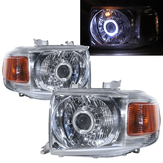 CrazyTheGod LAND CRUISER FJ70 VDJ70/76/78/79 2007-present SUV 5D Guide LED Angle-Eye Projector Headlight Headlamp Chrome for TOYOTA LHD