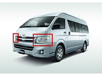 CrazyTheGod HIACE H200 2010-2014 ไฟหน้าโปรเจคเตอร์ Angel-Eye LED DRL R8Look สีดำสำหรับ TOYOTA LHD