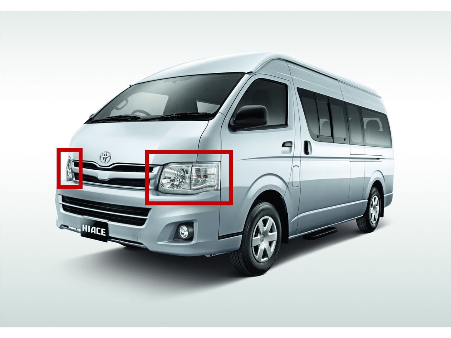 CrazyTheGod HIACE H200 2010-2014 ไฟหน้าโปรเจคเตอร์ Angel-Eye LED DRL R8Look สีดำสำหรับ TOYOTA RHD