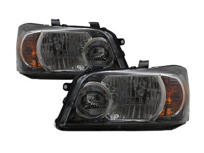 CrazyTheGod Highlander/Kluger XU20 First generation 2004-2008 SUV 5D Clear Headlight Headlamp Black for TOYOTA LHD