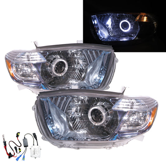 CrazyTheGod Highlander/Kluger XU40 Second generation 2008-2010 Pre-Facelift SUV 5D Guide LED Angel-Eye Projector HID Headlight Headlamp Chrome for TOYOTA LHD