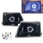 CrazyTheGod Hilux N140/N150/N160/N170 Thế hệ thứ sáu 2001-2005 Xe bán tải 2D/4D Đèn pha HID Angel-Eye Projector LED Đèn pha màu đen cho TOYOTA RHD