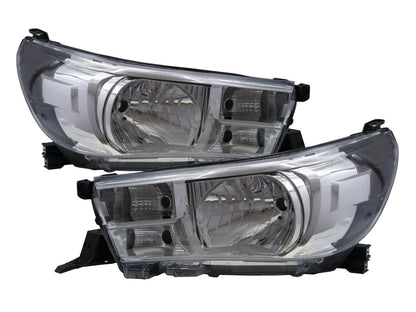 CrazyTheGod Hilux Revo AN120/AN130 Eighth generation 2015-present Pickup 2D/4D Crystal Headlight Headlamp Chrome for TOYOTA LHD