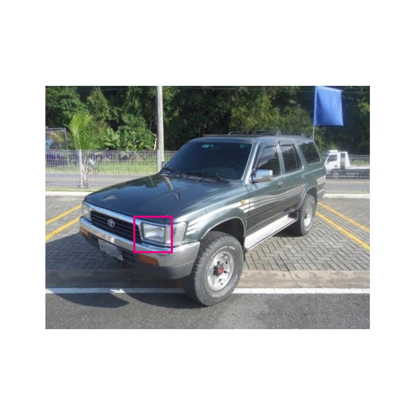 CrazyTheGod Hilux SW4 Thế hệ thứ hai 1992-1995 Wagon 3D/5D Đèn pha LED Angel-Eye Projector Đèn pha màu đen cho TOYOTA LHD