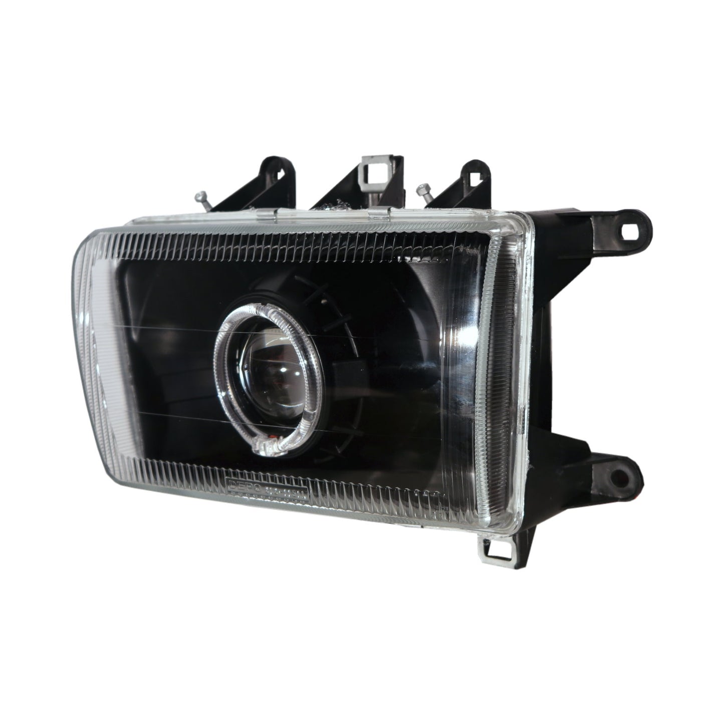 CrazyTheGod Hilux SW4 Thế hệ thứ hai 1992-1995 Wagon 3D/5D Đèn pha LED Angel-Eye Projector Đèn pha đen V2 cho TOYOTA LHD