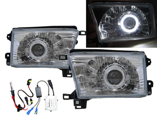 CrazyTheGod Hilux Surf N180 Third generation 1995-2002 SUV 5D Guide LED Angel-Eye Projector HID Headlight Headlamp Chrome V2 for TOYOTA RHD